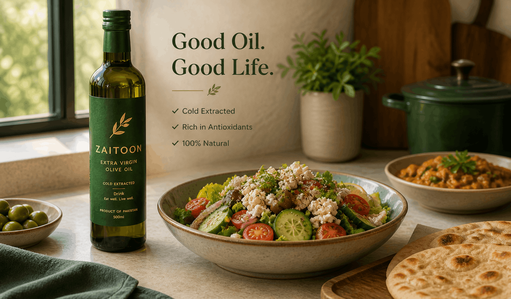 Extra virgin olive oil for healthy cooking in Lahore — replace ghee with EVOO