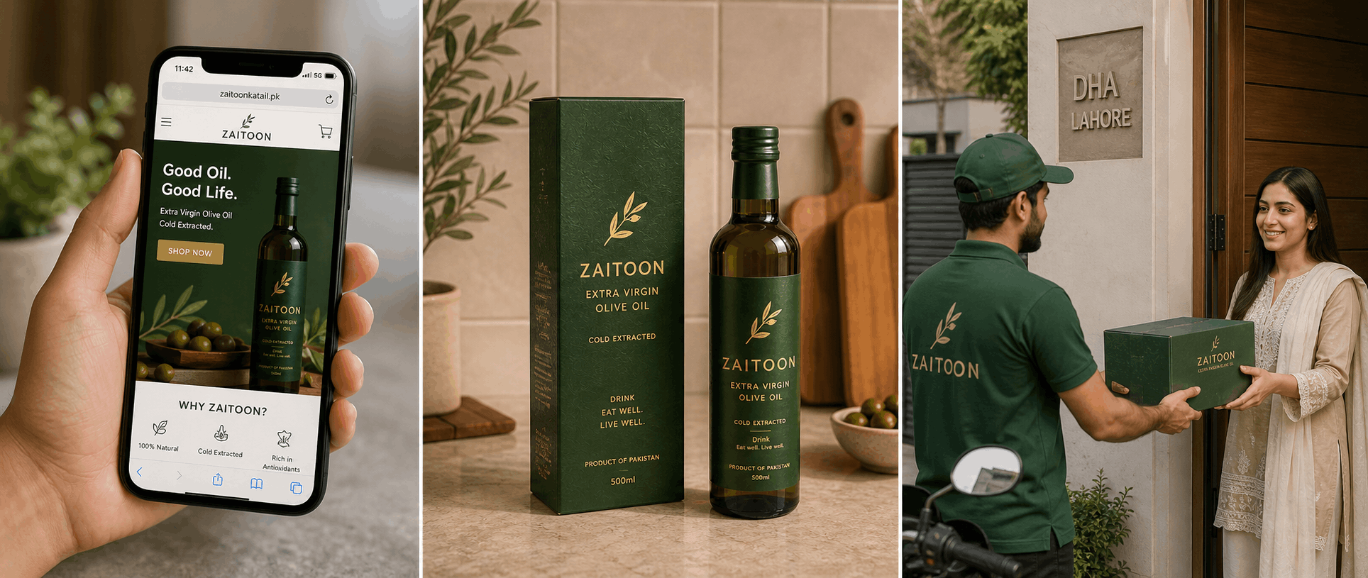 Olive oil online order and delivery process in Lahore — zaitoonkatail.pk