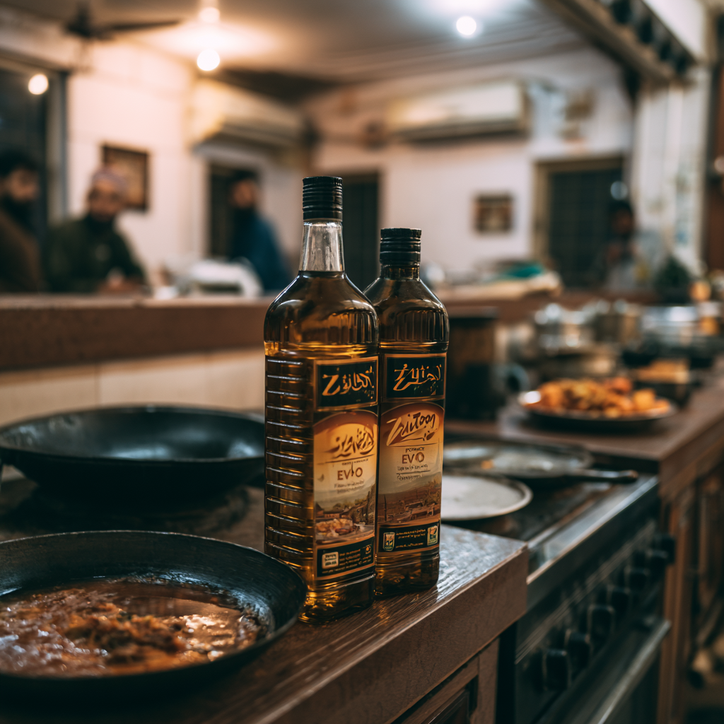Buy extra virgin olive oil in Gujranwala — Zaitoon EVOO and pomace oil delivery