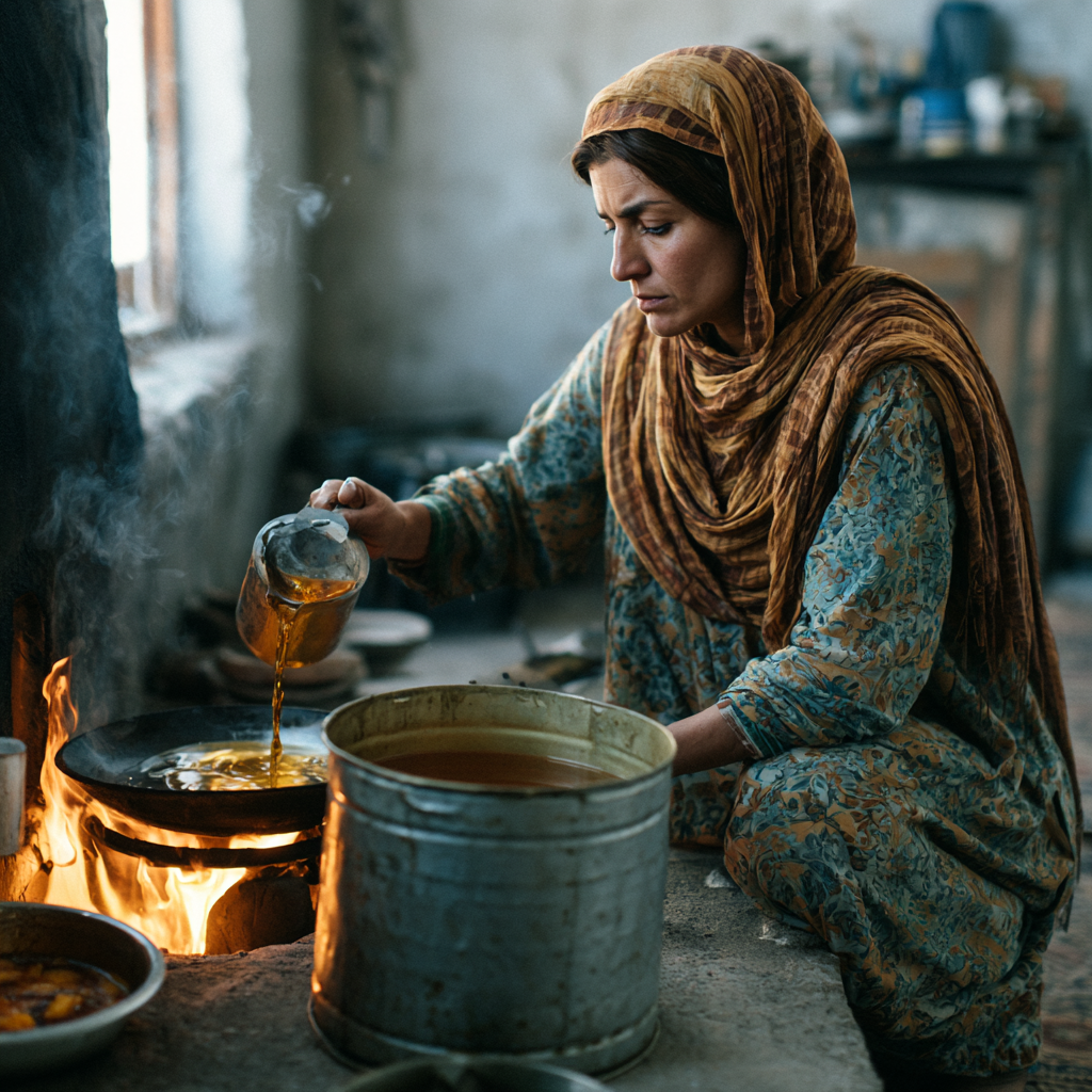 Olive pomace oil high-heat cooking — karahi, deep-frying, tarka Gujranwala