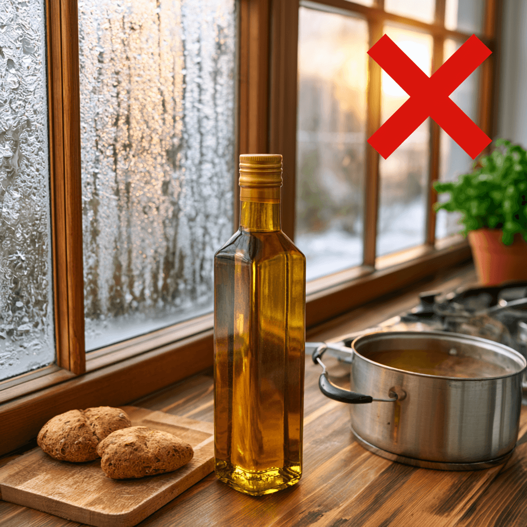 Wrong olive oil storage - exterior pantry exposed to Quetta freezing winter overnight
